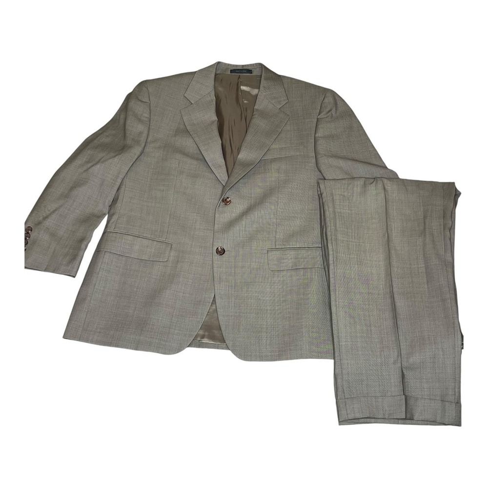 Lauren Ralph Lauren‎ Suit Mens 40S 38x27 Gray 100% Wool 2 Button 2 Piece Pleated